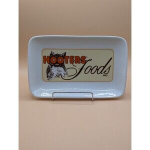 New! HOOTERS Logo Ceramic Tray Serving Plate Wings Food Owl Logo 9” X 6” NWOT